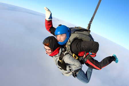 Skydiving. Tandem jump.