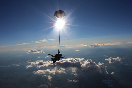 Skydiving. Tandem jump.の写真素材