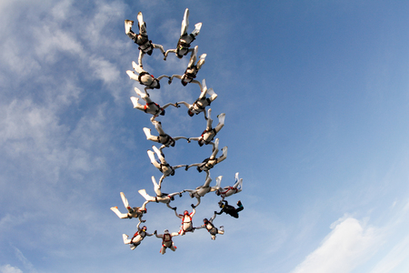 formation skydivingの写真素材