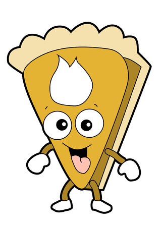 A Cartoon Piece of Pumpkin Pieのイラスト素材