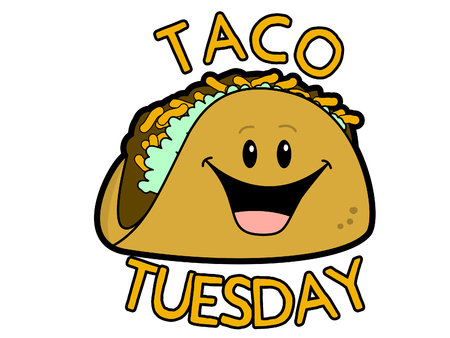 Taco Tuesday Cartoon Sign vector illustrationのイラスト素材