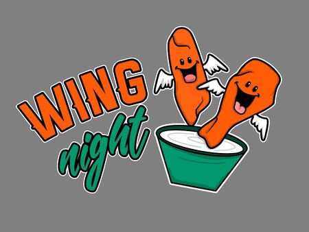 A Cartoon of Buffalo Wings and Ranchのイラスト素材