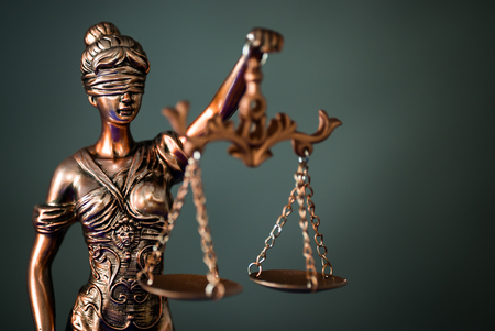 Statue of justice, burden of proof, law themeの写真素材