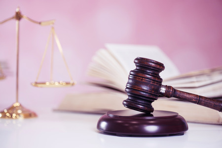auction or gavel - gavel on the wooden table