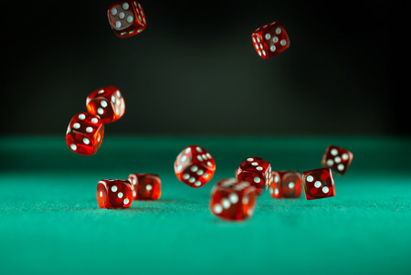 dice in montionの写真素材