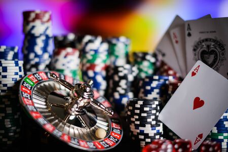 High contrast image of casino rouletteの写真素材