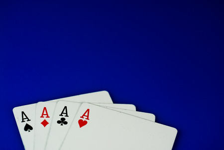 four aces on blueの写真素材