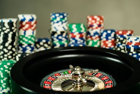 High contrast image of casino rouletteの写真素材