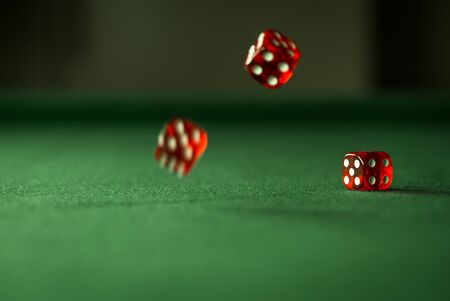 Casino red dice in montionの写真素材