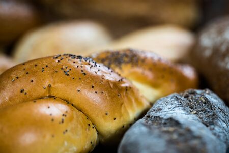 Fresh fragrant bread on the table.の写真素材