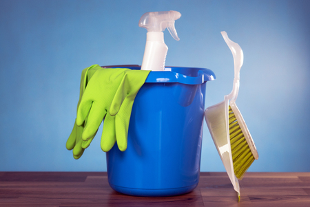 Cleaning concept with suppliesの写真素材