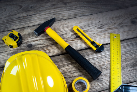 Yellow Constructor tools.の写真素材