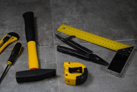 Yellow Constructor tools.の写真素材
