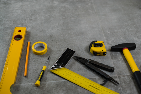 Yellow Constructor tools.の写真素材