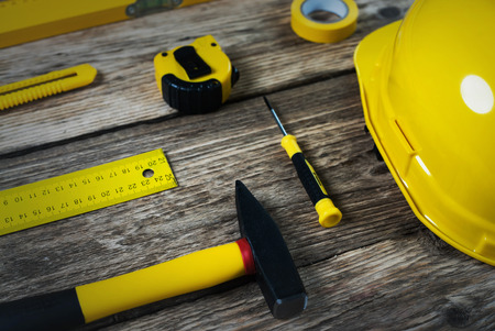 Yellow Constructor tools.の写真素材