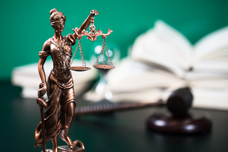 Legal office of lawyers and attorney. Statue of Justiceの写真素材