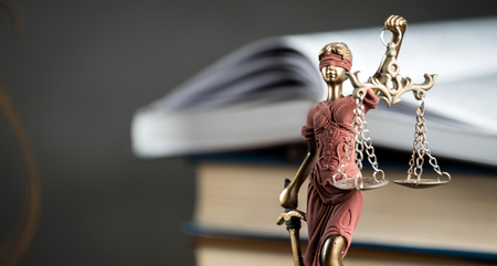 Law and Justice symbols on bright backgroundの写真素材