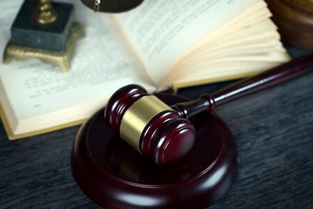 wooden gavel. law concept image