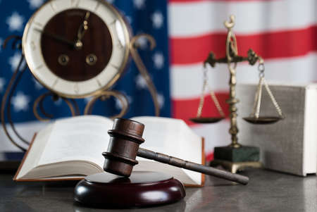 gavel. usa flag