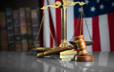 Law theme. USA flagの写真素材