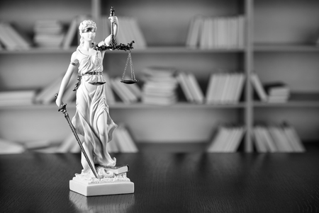 Law and Justice concept. Mallet of the judge, books, scales of justice.の写真素材