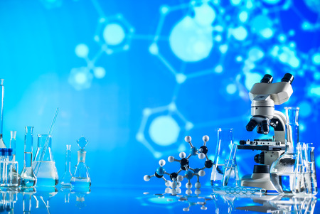 Science experiment concept background.