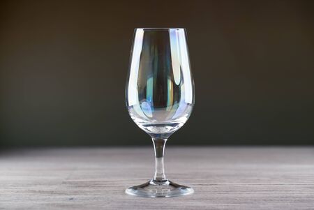 Wine glass on wooden tableの写真素材
