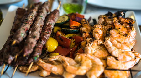 BBQ Grill Meat and Seafoodの写真素材