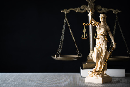 Lady Justice on dark backgroundの写真素材