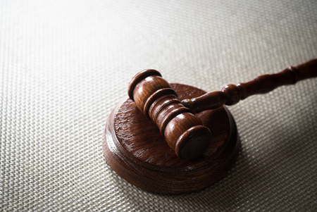 Judge's Gavel over black background