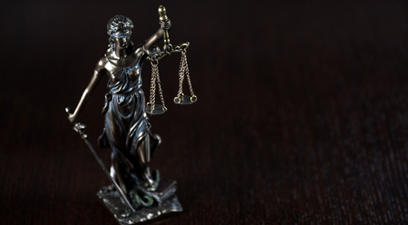 The Statue of Justice - lady justice or Iustitia / Justitia the Roman goddess of Justiceの写真素材