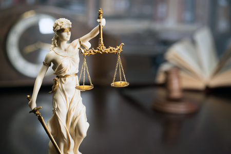 Themis statue, symbol of law and justiceの写真素材