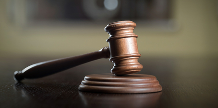 awyers office room with the scales of justice, hammer and old booksの写真素材