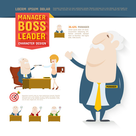 Manager, Boss, Leader, Character Designのイラスト素材