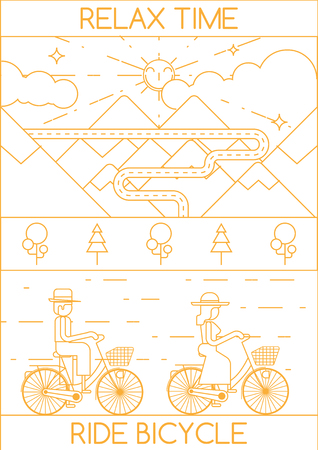 RELAX TIME RIDE BICYCLEのイラスト素材