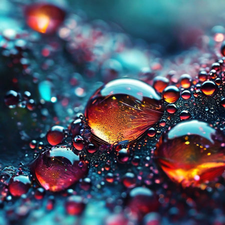 Water drops on a glass surface. Macro shot with shallow DOFの素材