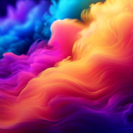 abstract background of colored smoke in water close-up macro photographyの素材