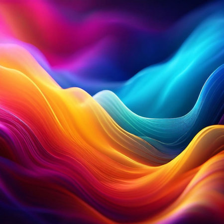 abstract colorful background with smooth lines in it, 3d renderの素材