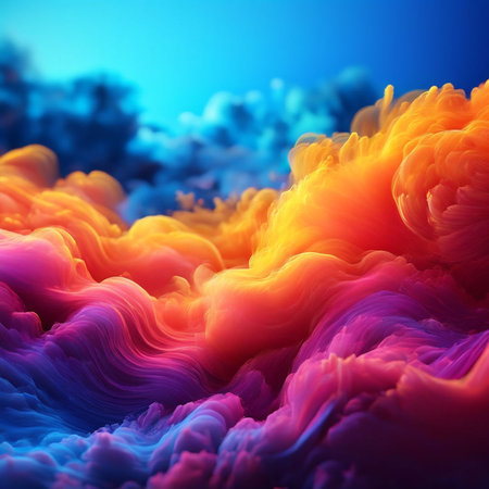 Abstract background with colorful paint. 3d rendering, 3d illustration.の素材