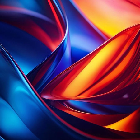 abstract background with smooth lines in blue, red and yellow colorsの素材