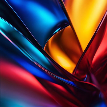 abstract background with smooth lines in blue, red and yellow colorsの素材
