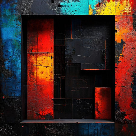 Abstract background with geometric shapes and grunge textures. 3d renderingの素材