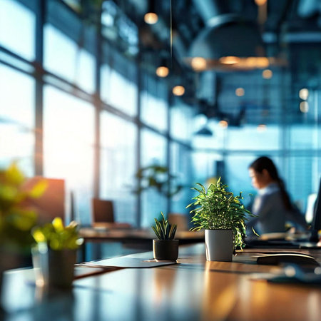 Businesswoman working in modern office. Workplace and lifestyle concept.の素材