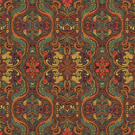 Seamless abstract pattern for printing on fabric or paper. Hand drawn background.の素材