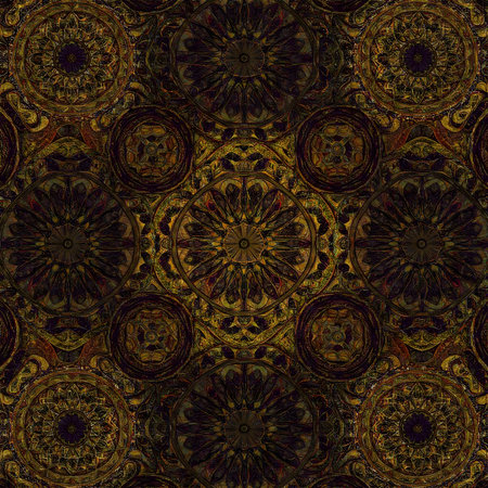 Kaleidoscope of color with beautiful ornamental pattern. Computer generated graphics.の素材