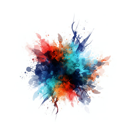Colorful watercolor splashes on white background. Vector illustration.の素材