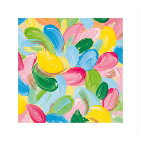 abstract background with multicolored tulips on a white backgroundの素材