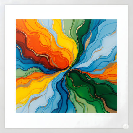 Abstract background with multicolored waves. Vector illustration. EPS 10の素材