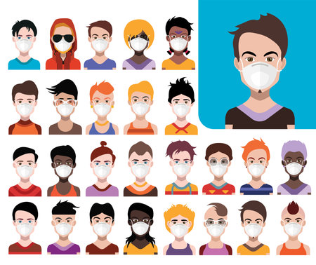 High-quality 250 avatars, people vector iconsのイラスト素材