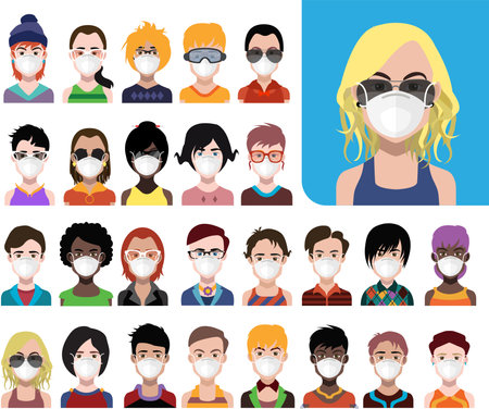 High-quality 250 avatars, people vector iconsのイラスト素材